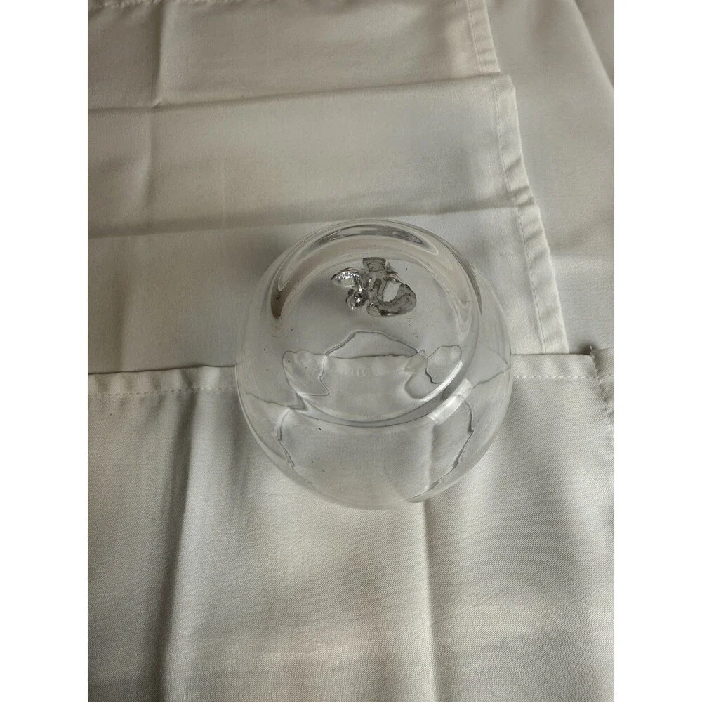 Clear Stemless Wine Glass, Christmas Holiday Candy Cane Decor, Bow Design